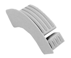 Endkappe Klappenprofil links, mittelgrau 