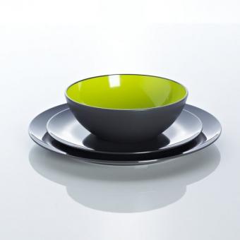 Geschirrset Grey Line lemon