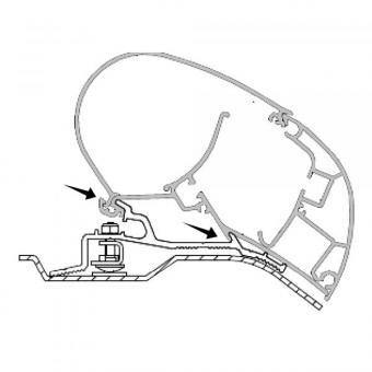 Adapter für Fiat Ducato, zu Markisen Dometic Serie 2 