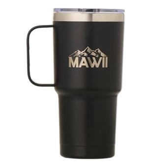 Edelstahl Becher mit Henkel, 600 ml, schwarz 