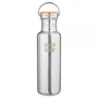 Trinkflasche mit Bambusdeckel 800 ml L, 800 ml mit Bambusdeckel