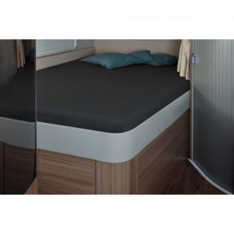 Spannbettlaken 142 x 195 (158 / 42) cm für französisches Bett im Reisemobil, titanium titanium