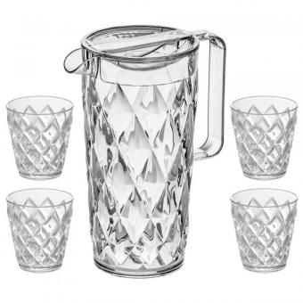 Karaffe Crystal mit 4 Becher 