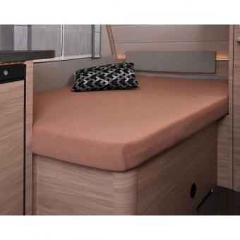 Spannbettlaken 137 x 195 (110 / 90) cm für französisches Bett im Wohnwagen, macciato hellbraun